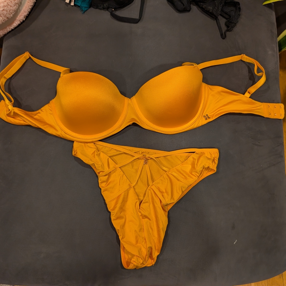 Savage X Fenty Yellow Bra and Panty Set